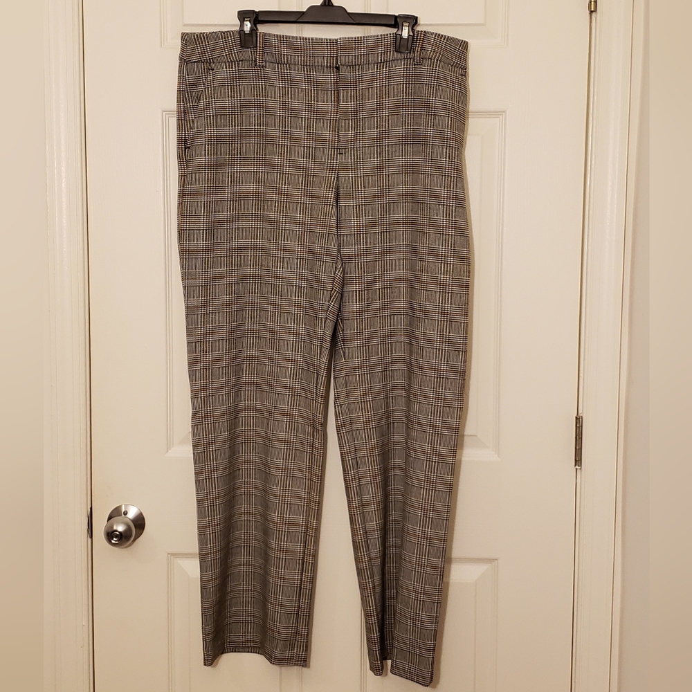 Charter Club Checkered Dress Pants - Black, Cream, Gold | Women's Size 16